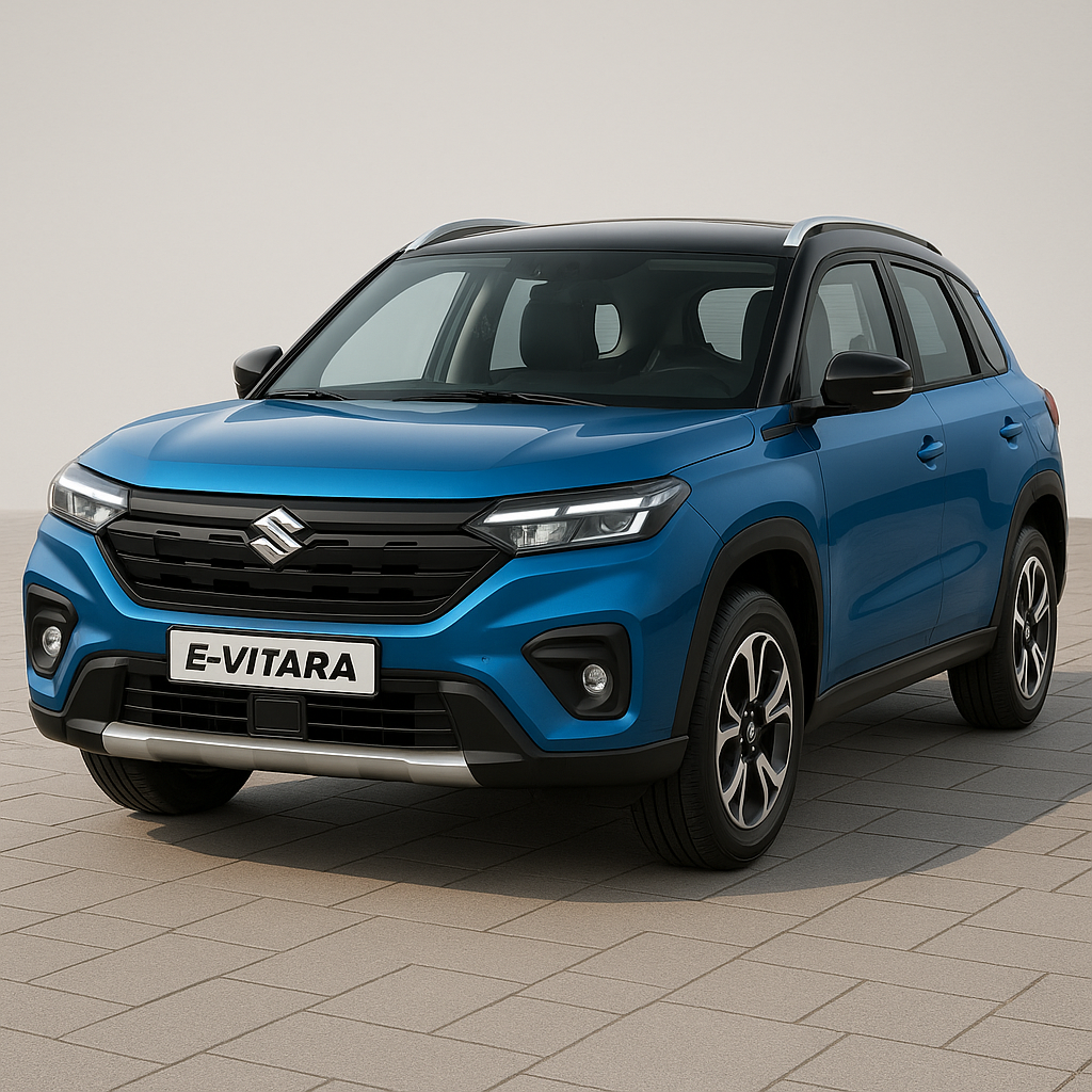 Maruti Suzuki E-Vitara upcoming electric SUV exterior design India 2025
